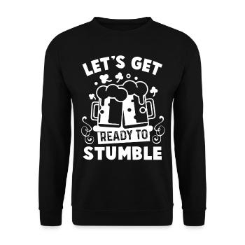 St Patrick's Day Get Ready To Stumble - Unisex Sweatshirt - black - Front - Alina (178cm) & Michal (187cm)