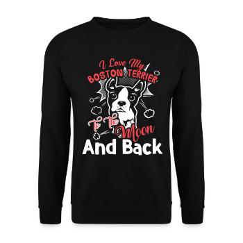 I Love My Boston Terrier To The Moon And Back - Unisex Sweatshirt - black - Front - Alina (178cm) & Michal (187cm)