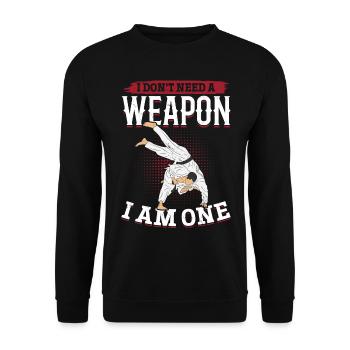 Je n’ai pas besoin d’une arme, j’en suis une - Judo drôle - Sweat-shirt Unisexe - noir - Devant - Alina (178cm) & Michal (187cm)