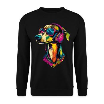 Greyhound Dog Lover Hunting Dog Love Greyhound - Unisex Sweatshirt - black - Front - Alina (178cm) & Michal (187cm)
