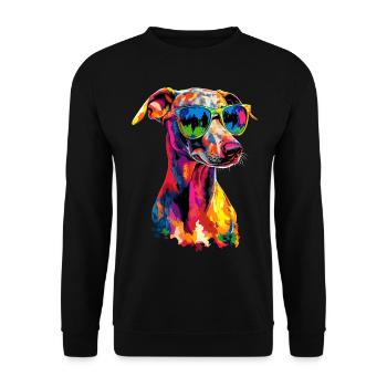 Greyhound Dog Lover Hunting Dog Love Greyhound - Unisex Sweatshirt - black - Front - Alina (178cm) & Michal (187cm)