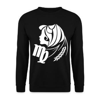Virgo Symbol Sign of Zodiac Funny Horoscope - Unisex Sweatshirt - black - Front - Alina (178cm) & Michal (187cm)