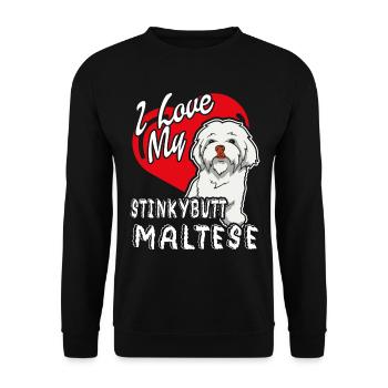 I Love My Stinky Butt Maltese - Unisex Sweatshirt - black - Front - Alina (178cm) & Michal (187cm)
