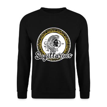 Sagittarius Sagittarius Zodiac Horoscope - Unisex Sweatshirt - black - Front - Alina (178cm) & Michal (187cm)