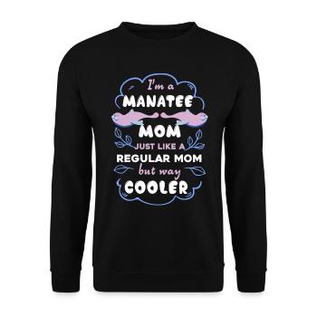 Cooler Manatee Mom - Unisex Sweatshirt - black - Front - Alina (178cm) & Michal (187cm)