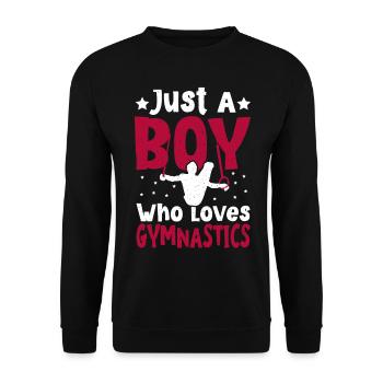 Nur ein Junge, der Gymnastik liebt - Unisex Pullover - Schwarz - Vorne - Alina (178cm) & Michal (187cm)