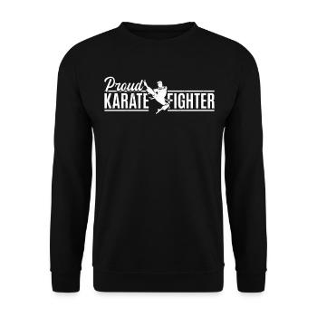 Proud Karate Fighter - Karate Martial Arts - Unisex Pullover - Schwarz - Vorne - Alina (178cm) & Michal (187cm)