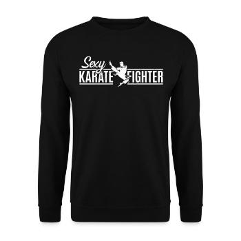 Combattant de karaté sexy - Arts martiaux de karaté - Sweat-shirt Unisexe - noir - Devant - Alina (178cm) & Michal (187cm)