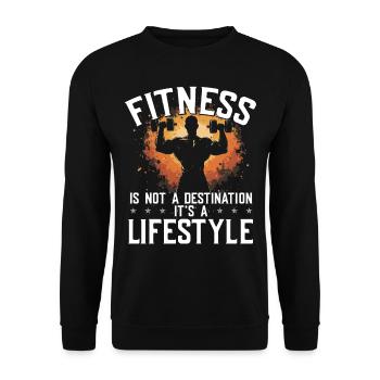 Fitness is not a destination, it's a lifestyle - Unisex Sweatshirt - black - Front - Alina (178cm) & Michal (187cm)