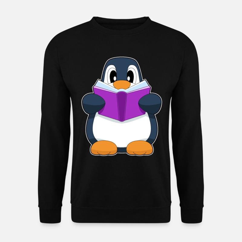 Penguin Nerd Book - Unisex Sweatshirt - black