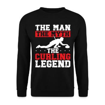 Eisstockschießen Curling Curler Stockschießen - Unisex Pullover - Schwarz - Vorne - Alina (178cm) & Michal (187cm)