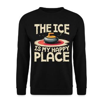 Eisstockschießen Curling Curler Stockschießen - Unisex Pullover - Schwarz - Vorne - Alina (178cm) & Michal (187cm)