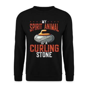 Eisstockschießen Curling Curler Stockschießen - Unisex Pullover - Schwarz - Vorne - Alina (178cm) & Michal (187cm)