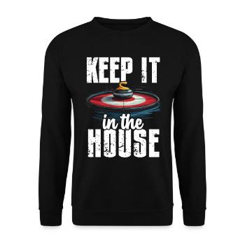 Eisstockschießen Curling Curler Stockschießen - Unisex Pullover - Schwarz - Vorne - Alina (178cm) & Michal (187cm)