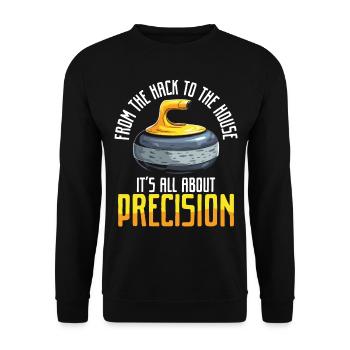 Eisstockschießen Curling Curler Stockschießen - Unisex Pullover - Schwarz - Vorne - Alina (178cm) & Michal (187cm)