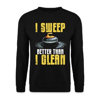 Eisstockschießen Curling Curler Stockschießen - Unisex Pullover - Schwarz - Vorne - Alina (178cm) & Michal (187cm)