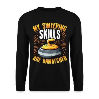 Eisstockschießen Curling Curler Stockschießen - Unisex Pullover - Schwarz - Vorne - Alina (178cm) & Michal (187cm)