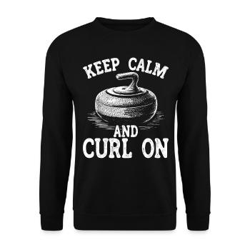 Eisstockschießen Curling Curler Stockschießen - Unisex Pullover - Schwarz - Vorne - Alina (178cm) & Michal (187cm)