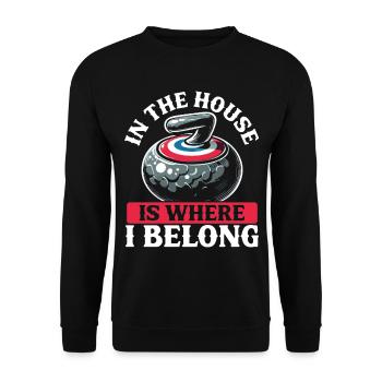 Eisstockschießen Curling Curler Stockschießen - Unisex Pullover - Schwarz - Vorne - Alina (178cm) & Michal (187cm)