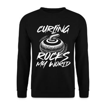 Eisstockschießen Curling Curler Stockschießen - Unisex Pullover - Schwarz - Vorne - Alina (178cm) & Michal (187cm)