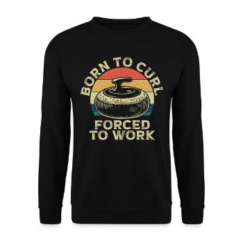 Eisstockschießen Curling Curler Stockschießen - Unisex Pullover - Schwarz - Vorne - Alina (178cm) & Michal (187cm)