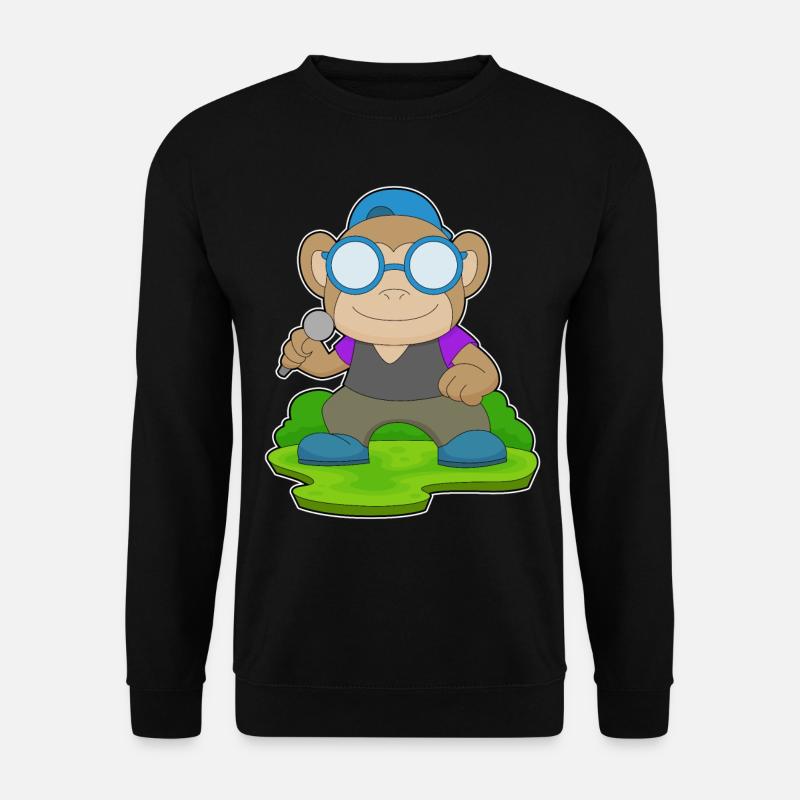 Monkey Singer Microphone Music - Unisex Sweatshirt - black