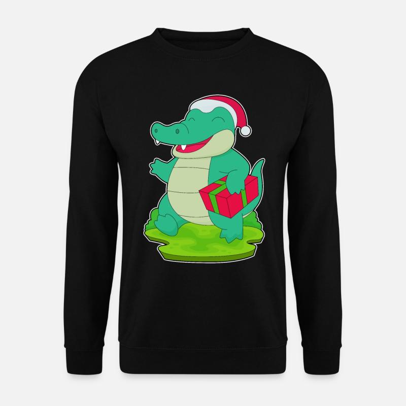 Crocodile Christmas Package - Unisex Sweatshirt - black