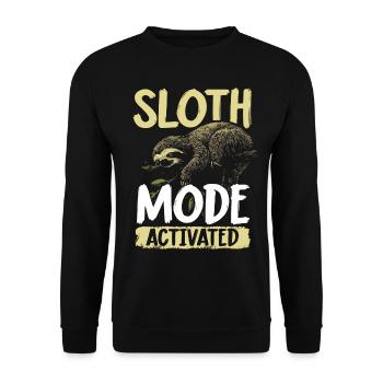 Sloth Mode: Activated Faultier Sloth - Unisex Sweatshirt - black - Front - Alina (178cm) & Michal (187cm)