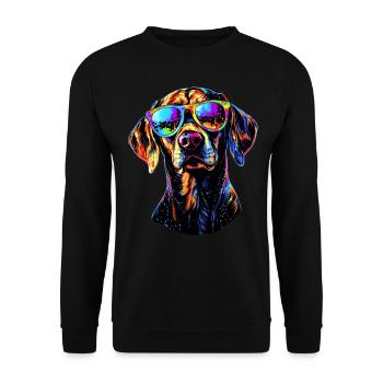 Labrador Retriever Chien Amour Jeunes Labradors mignons - Sweat-shirt Unisexe - noir - Devant - Alina (178cm) & Michal (187cm)