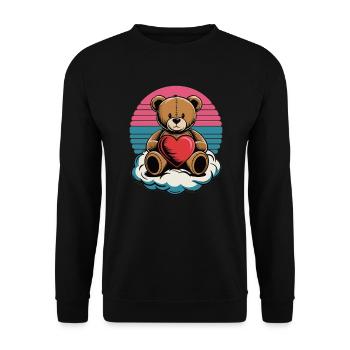 Teddy on Cloud 7 - Unisex Sweatshirt - black - Front - Alina (178cm) & Michal (187cm)