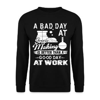 Soap Making A Bad Day At Soap Making - Unisex Sweatshirt - black - Front - Alina (178cm) & Michal (187cm)