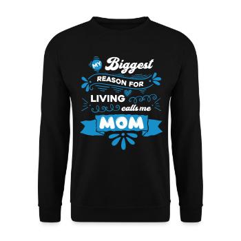 Mom Reason For Living Calls Me Mom - Unisex Sweatshirt - black - Front - Alina (178cm) & Michal (187cm)