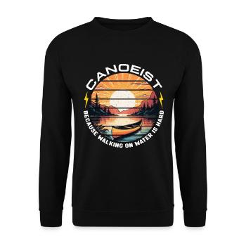 Canot canoë : canotiste parce que la marche aime la navigation de plaisance - Sweat-shirt Unisexe - noir - Devant - Alina (178cm) & Michal (187cm)