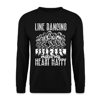 Line Dance Country Musik Cowboy Linedance - Unisex Pullover - Schwarz - Vorne - Alina (178cm) & Michal (187cm)
