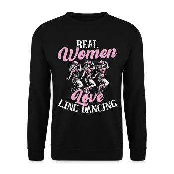 Line Dance Country Musik Cowboy Linedance - Unisex Pullover - Schwarz - Vorne - Alina (178cm) & Michal (187cm)