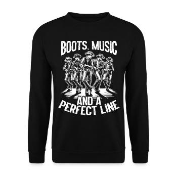 Line Dance Country Musik Cowboy Linedance - Unisex Pullover - Schwarz - Vorne - Alina (178cm) & Michal (187cm)
