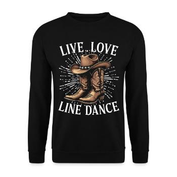 Line Dance Country Musik Cowboy Linedance - Unisex Pullover - Schwarz - Vorne - Alina (178cm) & Michal (187cm)