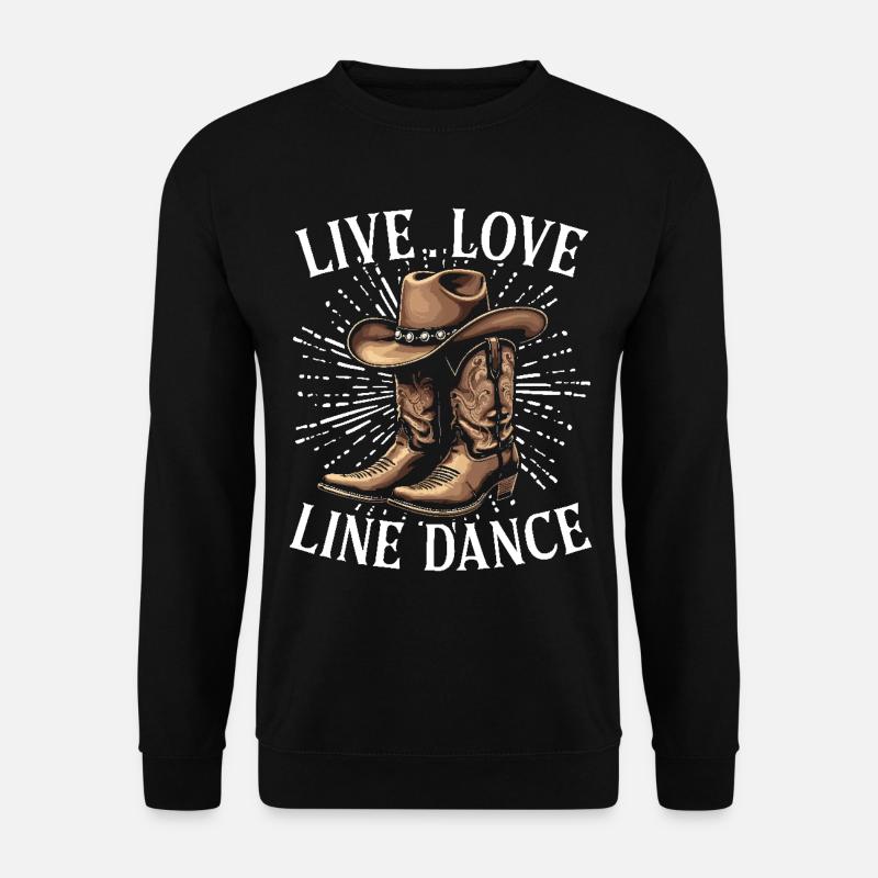 Line Dance Country Musik Cowboy Linedance - Unisex Pullover - Schwarz