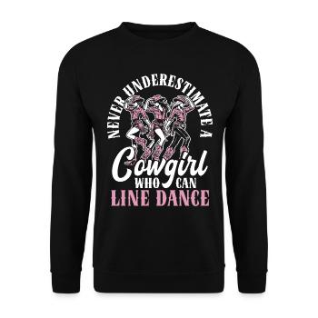 Line Dance Country Musik Cowboy Linedance - Unisex Pullover - Schwarz - Vorne - Alina (178cm) & Michal (187cm)