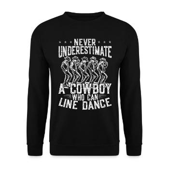 Line Dance Country Musik Cowboy Linedance - Unisex Pullover - Schwarz - Vorne - Alina (178cm) & Michal (187cm)