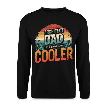 Papa architecte comme un papa ordinaire mais plus cool Rétro - Sweat-shirt Unisexe - noir - Devant - Alina (178cm) & Michal (187cm)