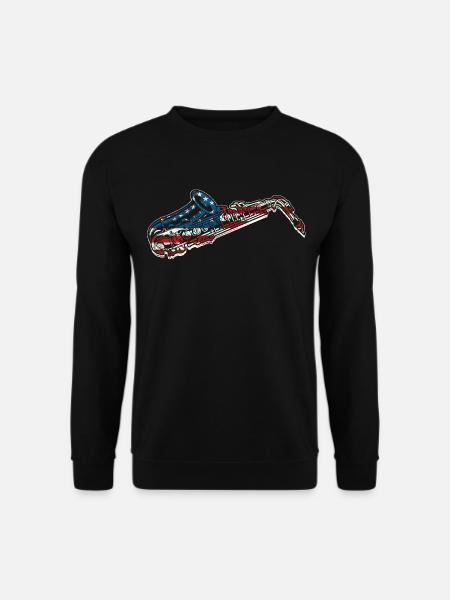 Saxophones American Flag - Unisex Sweatshirt - black