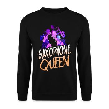 Saxophone Saxophone Queen - Unisex Sweatshirt - black - Front - Alina (178cm) & Michal (187cm)