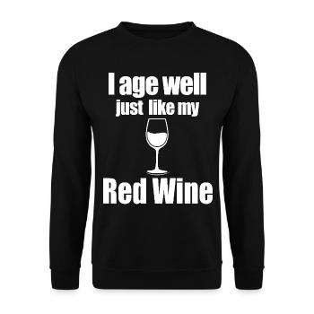 Wine Lover Foodie Quote - Unisex Sweatshirt - black - Front - Alina (178cm) & Michal (187cm)