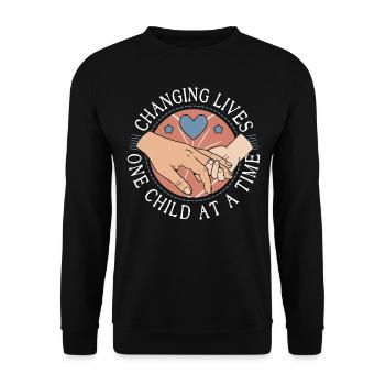 Thank You Gifts for Adoptive Parents Foster Parents - Unisex Sweatshirt - black - Front - Alina (178cm) & Michal (187cm)
