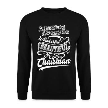 Amazing Awesome Wonderful Beautiful Chairman - Unisex Sweatshirt - black - Front - Alina (178cm) & Michal (187cm)