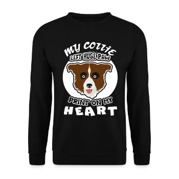 My Border Collie Left Pawprint On My heart - Unisex Sweatshirt - black - Front - Alina (178cm) & Michal (187cm)
