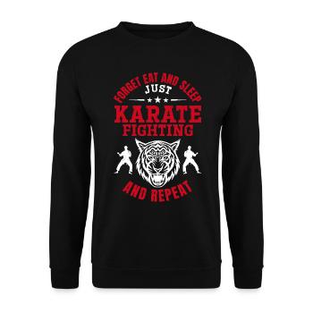 Oubliez de manger et de dormir, juste le karaté, les combats et - Sweat-shirt Unisexe - noir - Devant - Alina (178cm) & Michal (187cm)