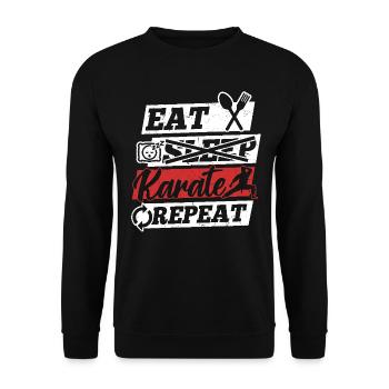 Karate Fighter Karate Martial Arts - Eat Sleep - Unisex Sweatshirt - black - Front - Alina (178cm) & Michal (187cm)