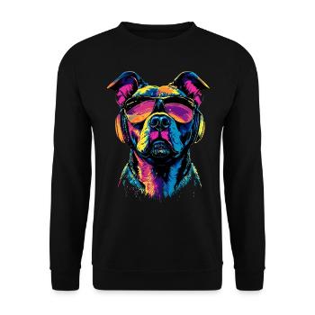 Pitbull Bulldog Pittie American Pitbull Terrier - Sweat-shirt Unisexe - noir - Devant - Alina (178cm) & Michal (187cm)